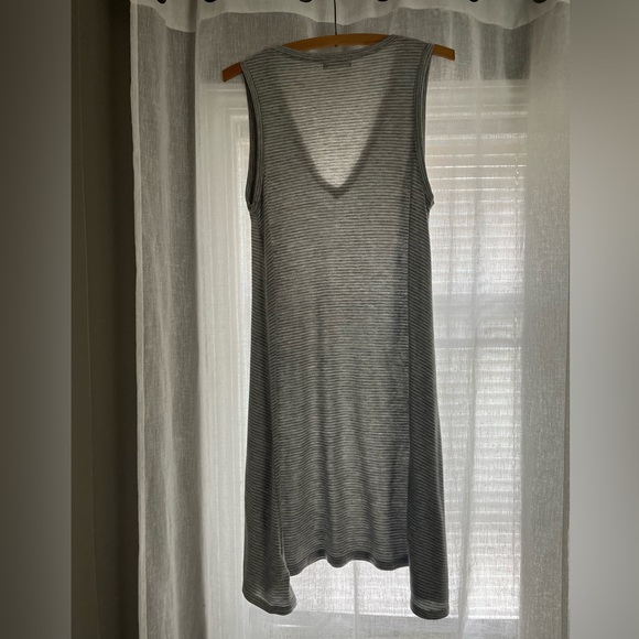 Gray Striped Cotton Casual Gap Dress - Picture 4 of 6